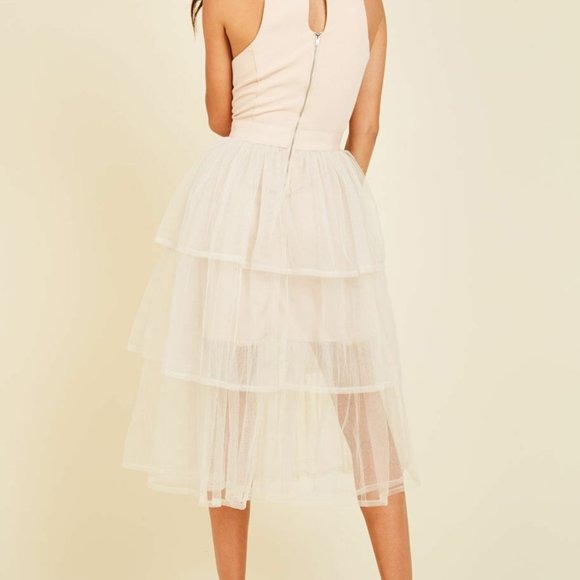 English Factory Cream Layered Tulle Dress - Picture 2 of 5